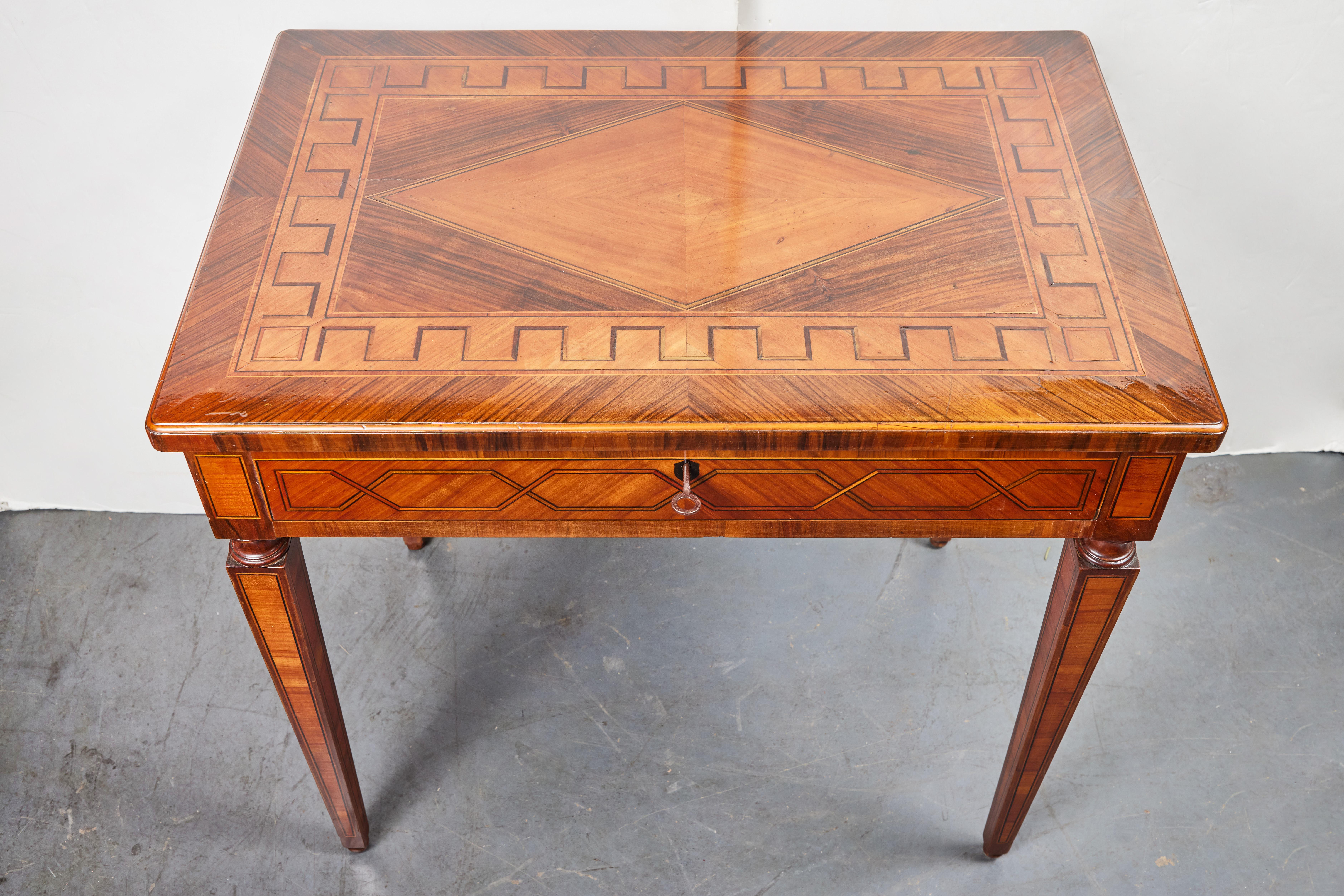 Hand-Carved Petite, 19th Century Veneered Desk For Sale
