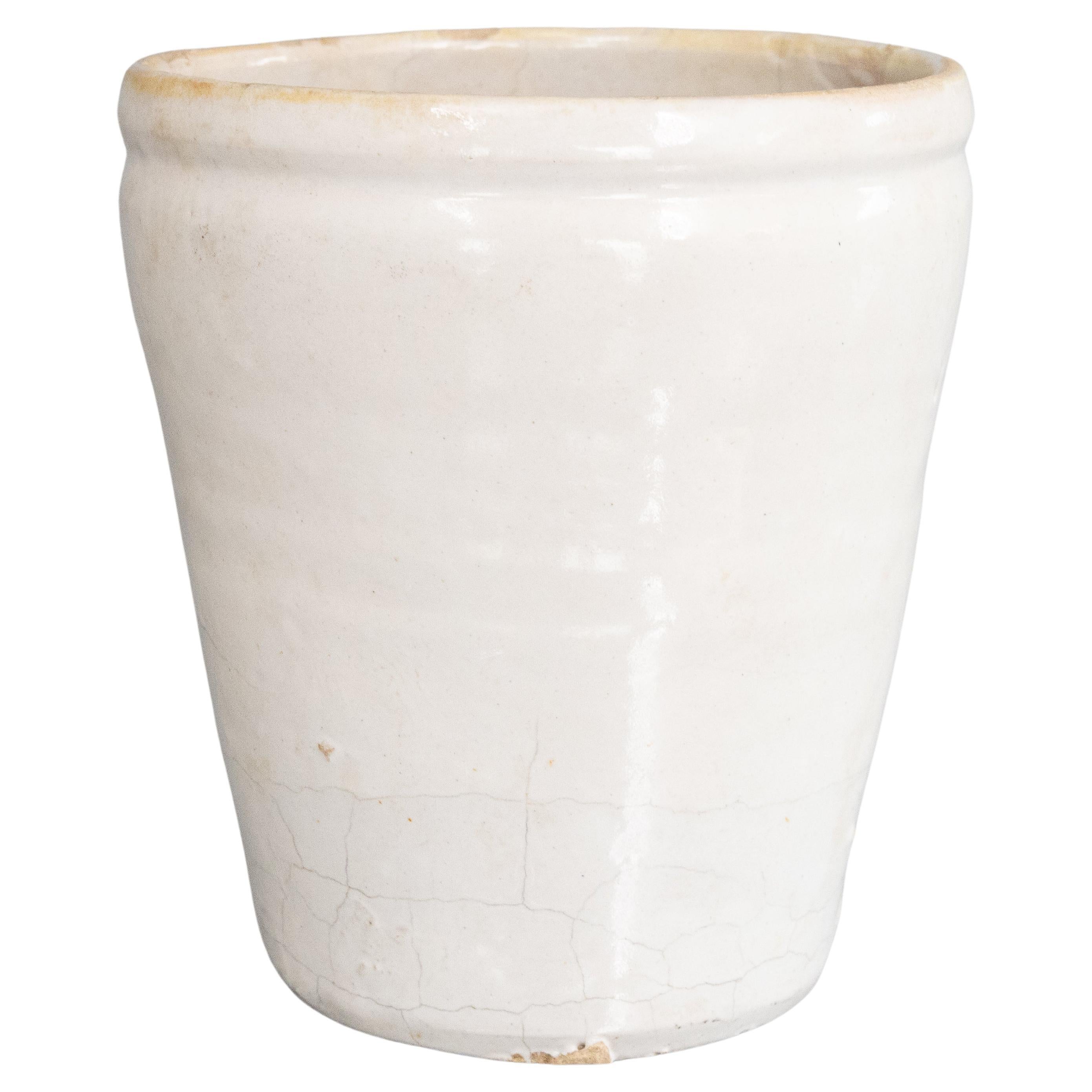 Piccolo vaso smaltato grigio del XIX secolo proveniente da Napoli