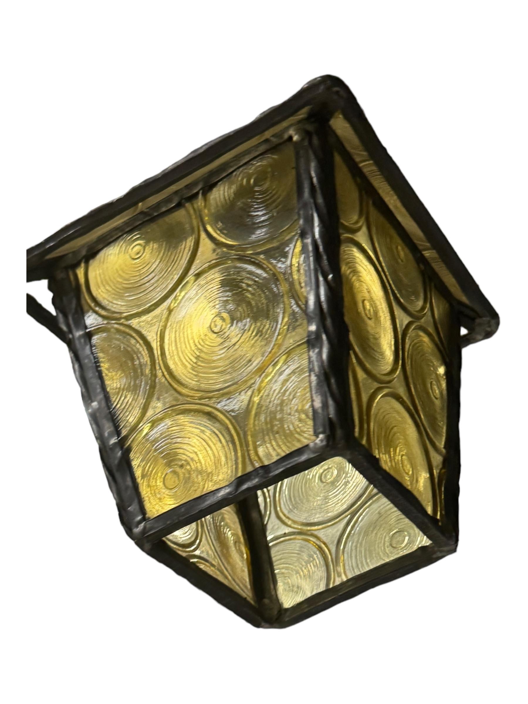 Petite 20th Century Folk Art Outdoor Porch Lantern Pendant Light German, 1930s 7