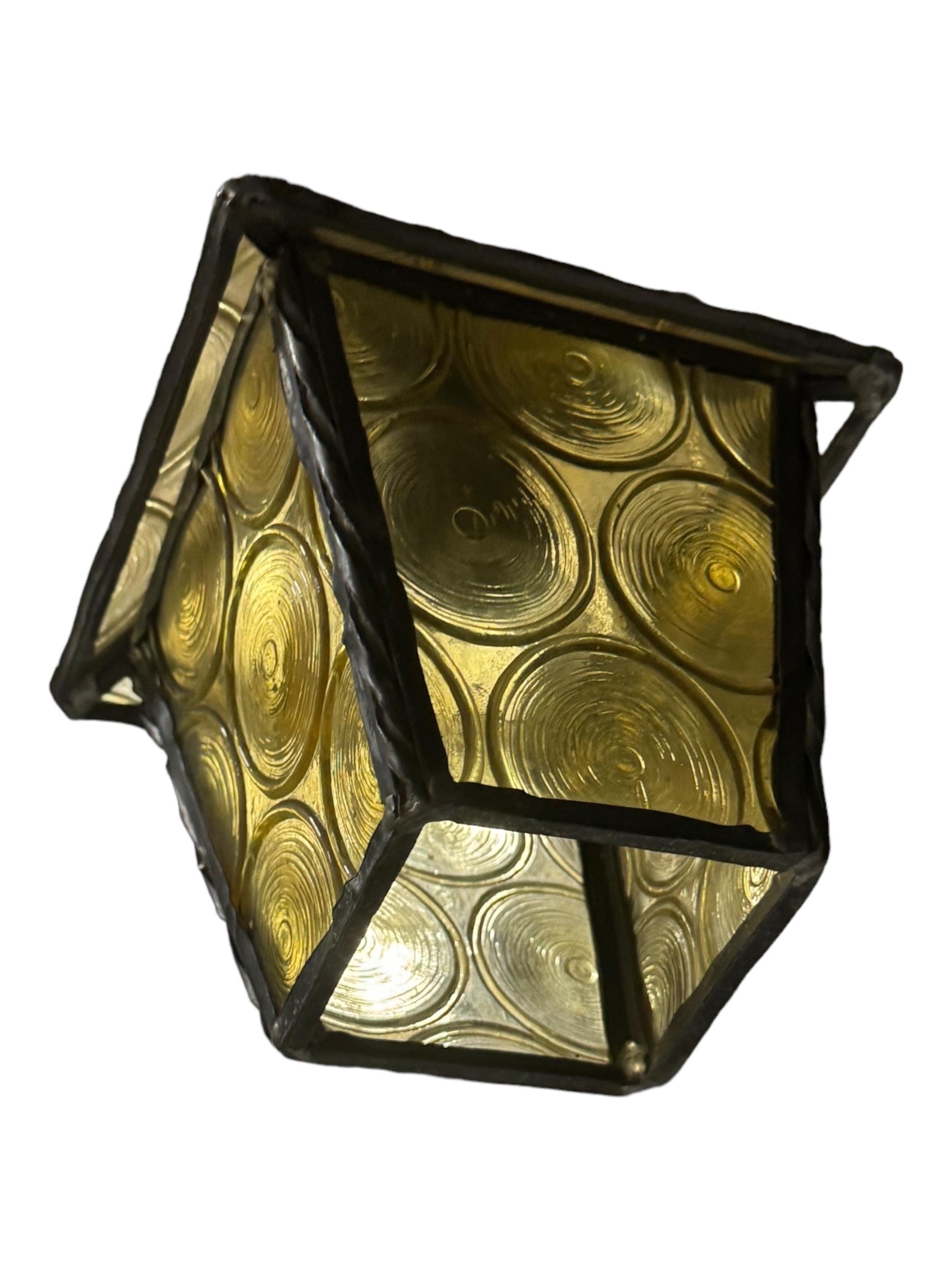 Petite 20th Century Folk Art Outdoor Porch Lantern Pendant Light German, 1930s 8