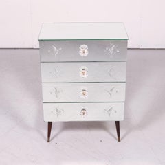 Petite 20th Century Italian Mirrored Commode or Chest