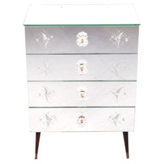 Petite 20th Century Italian Mirrored Commode or Chest