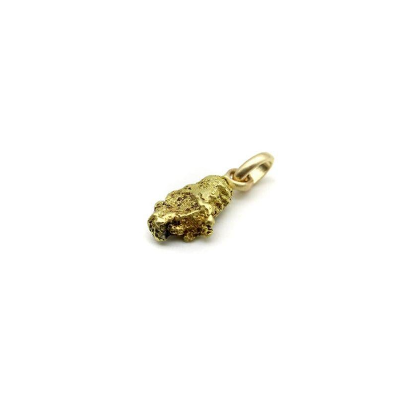 Victorian Petite 22K Gold Nugget Charm with 14K Gold Bail For Sale