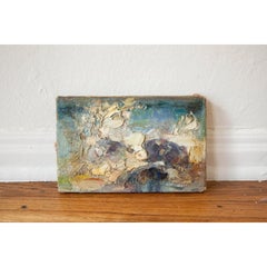 Petite Abstract Landscape Oil Painting, Signed Bolha, 1969