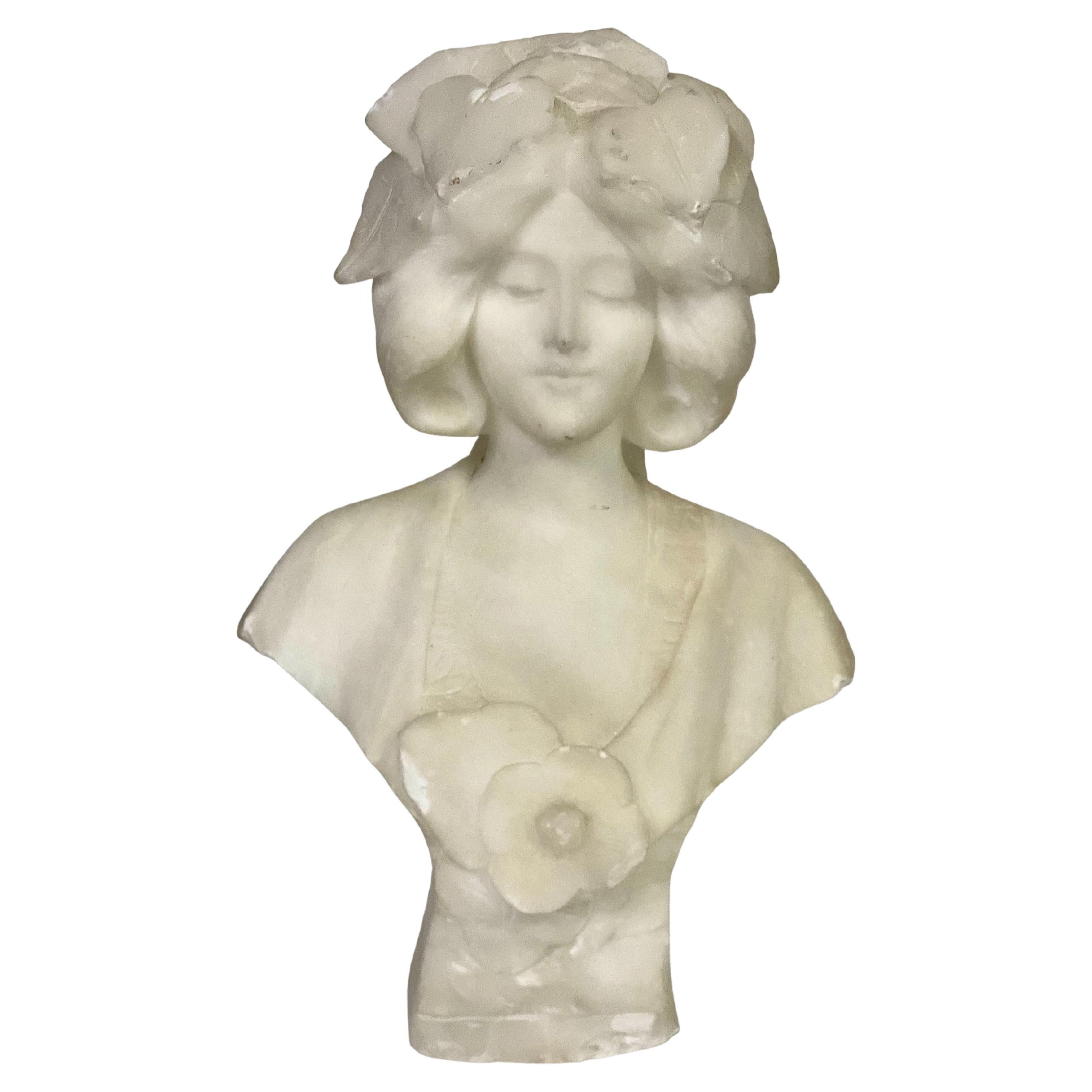 Petite Alabuster Bust of a Young Lady