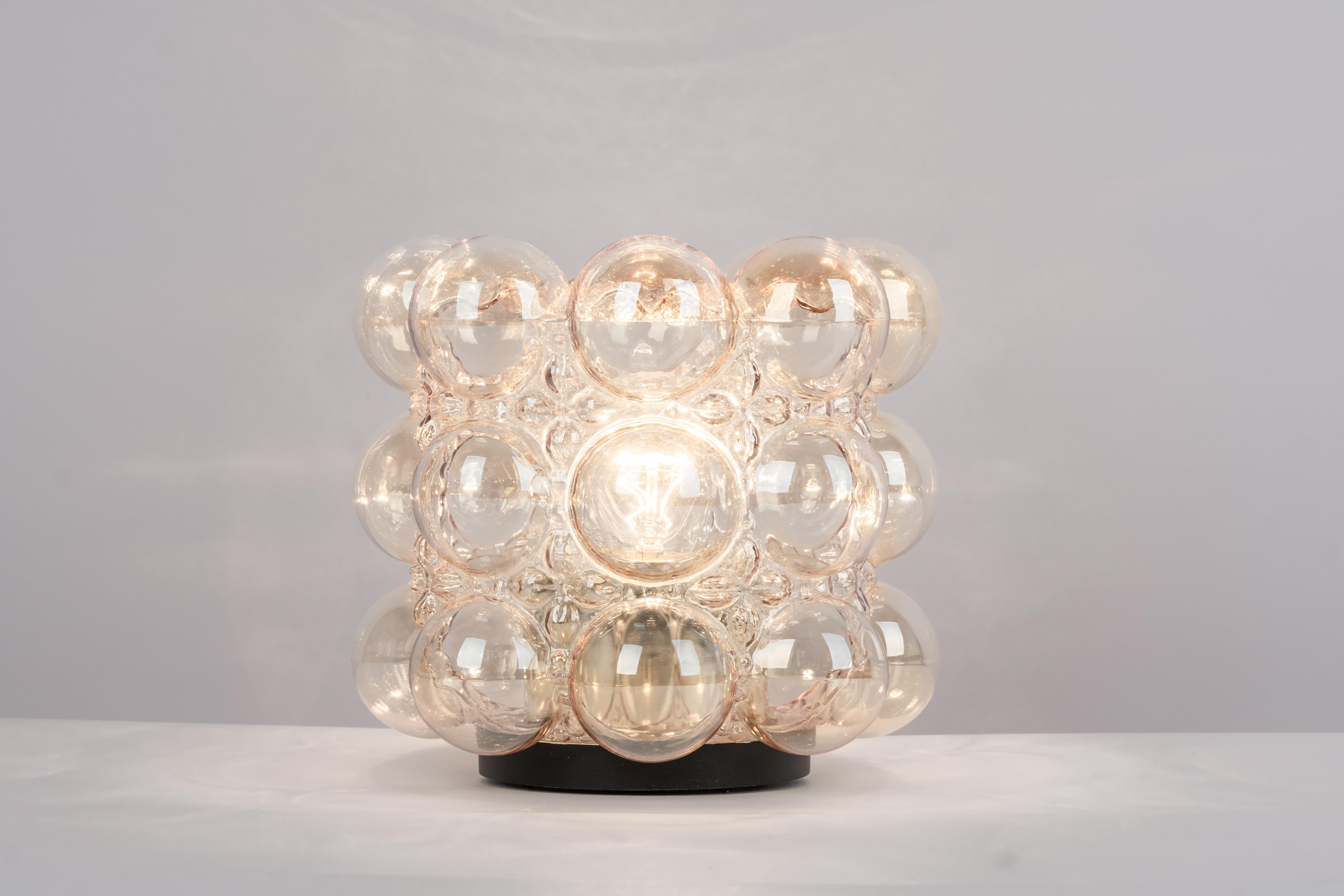 Petite Amber Bubble Glass Sconce by Helena Tynell, Limburg, Germany In Good Condition For Sale In Aachen, NRW