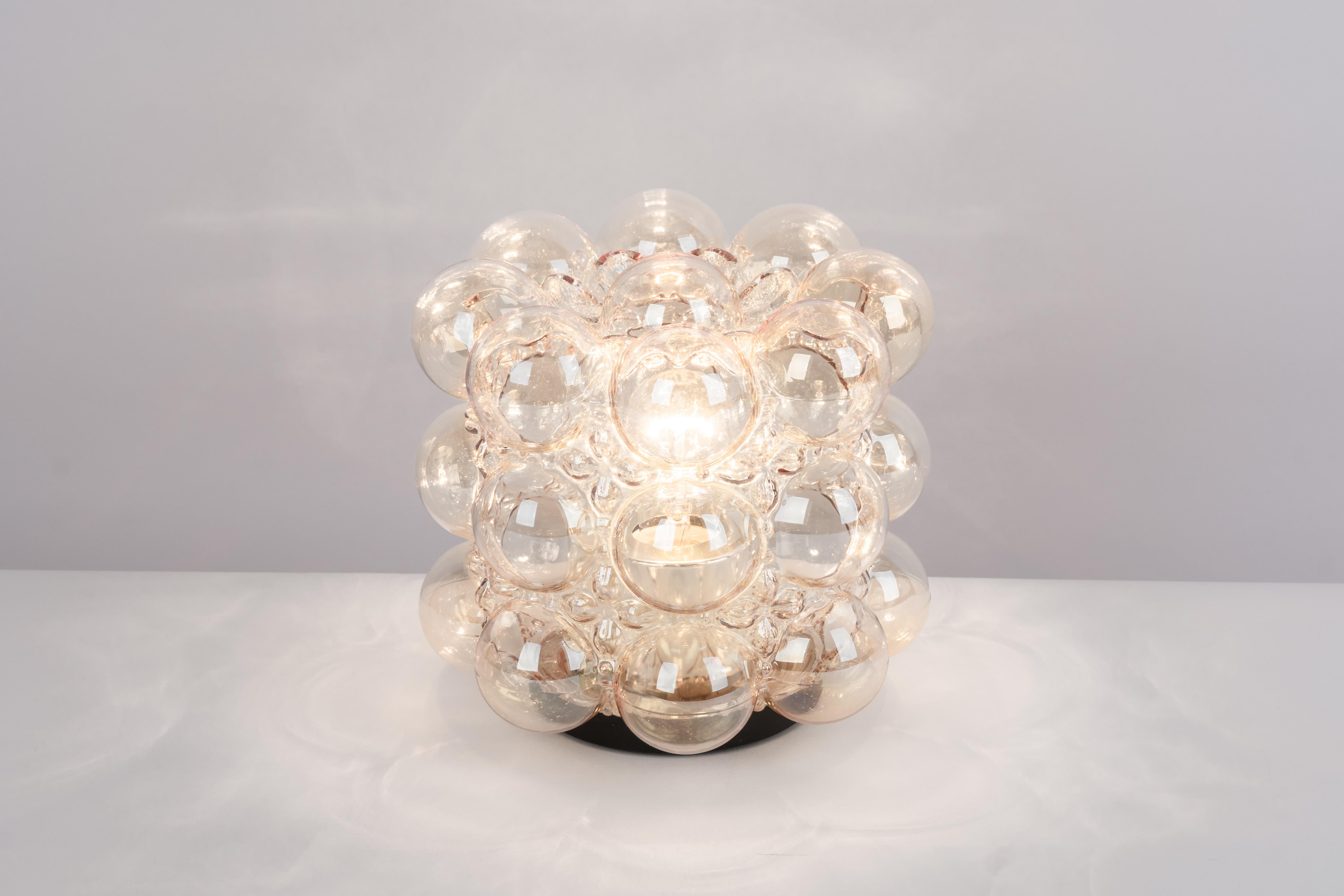 Mid-20th Century Petite Amber Bubble Glass Sconce by Helena Tynell, Limburg, Germany For Sale