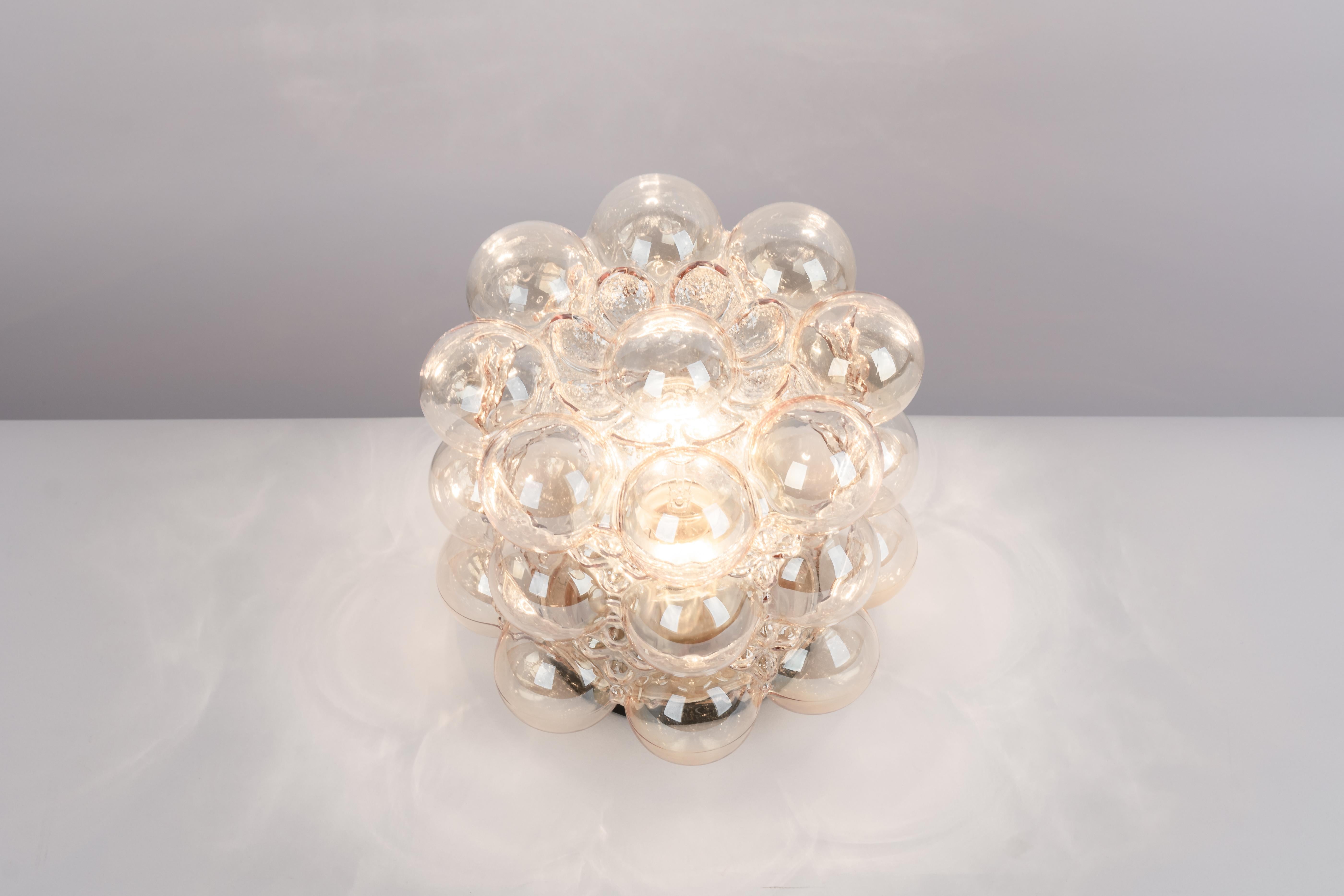 Smoked Glass Petite Amber Bubble Glass Sconce by Helena Tynell, Limburg, Germany For Sale