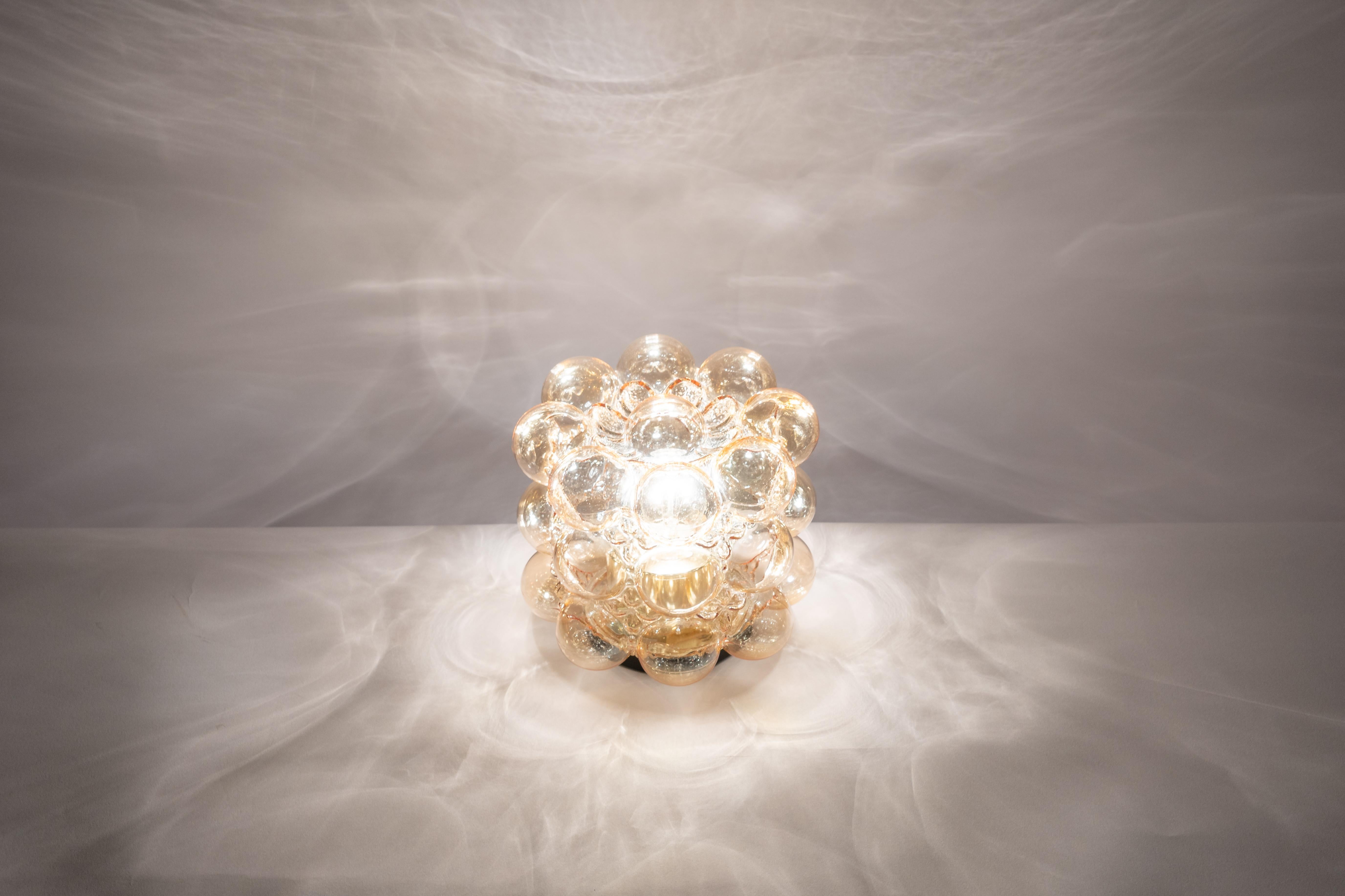 Petite Amber Bubble Glass Sconce by Helena Tynell, Limburg, Germany For Sale 2