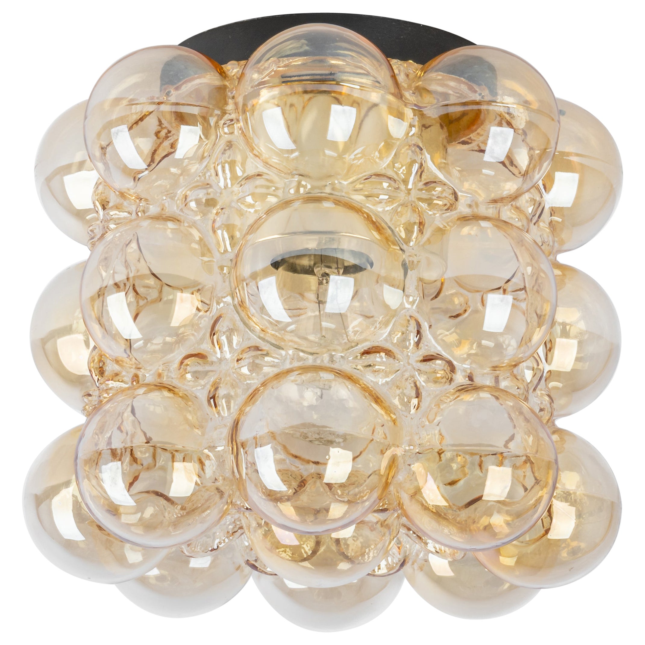 Petite Amber Bubble Glass Sconce di Helena Tynell, Limburg, Germania