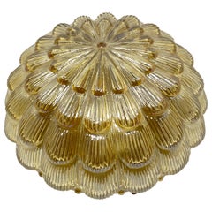 Petite Amber Glass Flushmount Ceiling Light Massive Leuchten, Germany