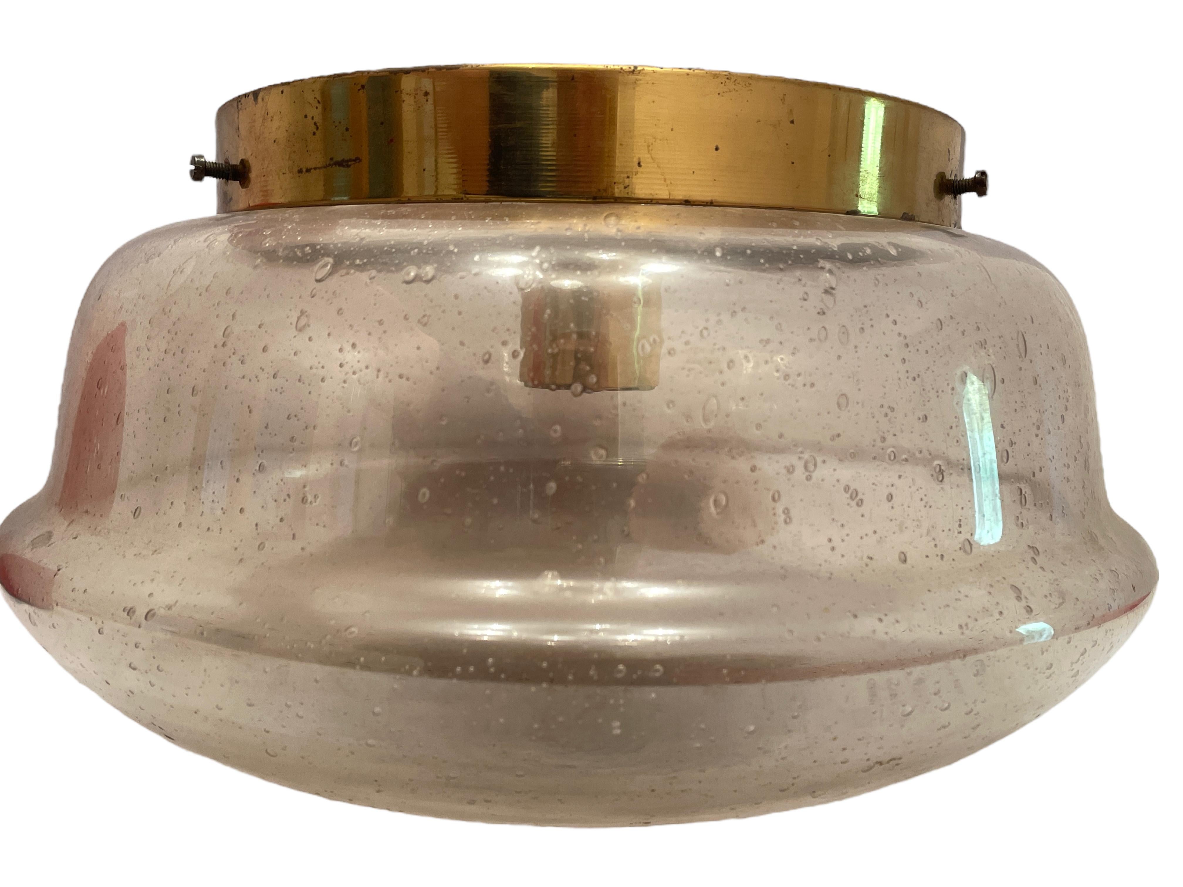 Petite lampe encastrée Hillebrand en verre fumé ambré, milieu du siècle, années 1960 en vente 3