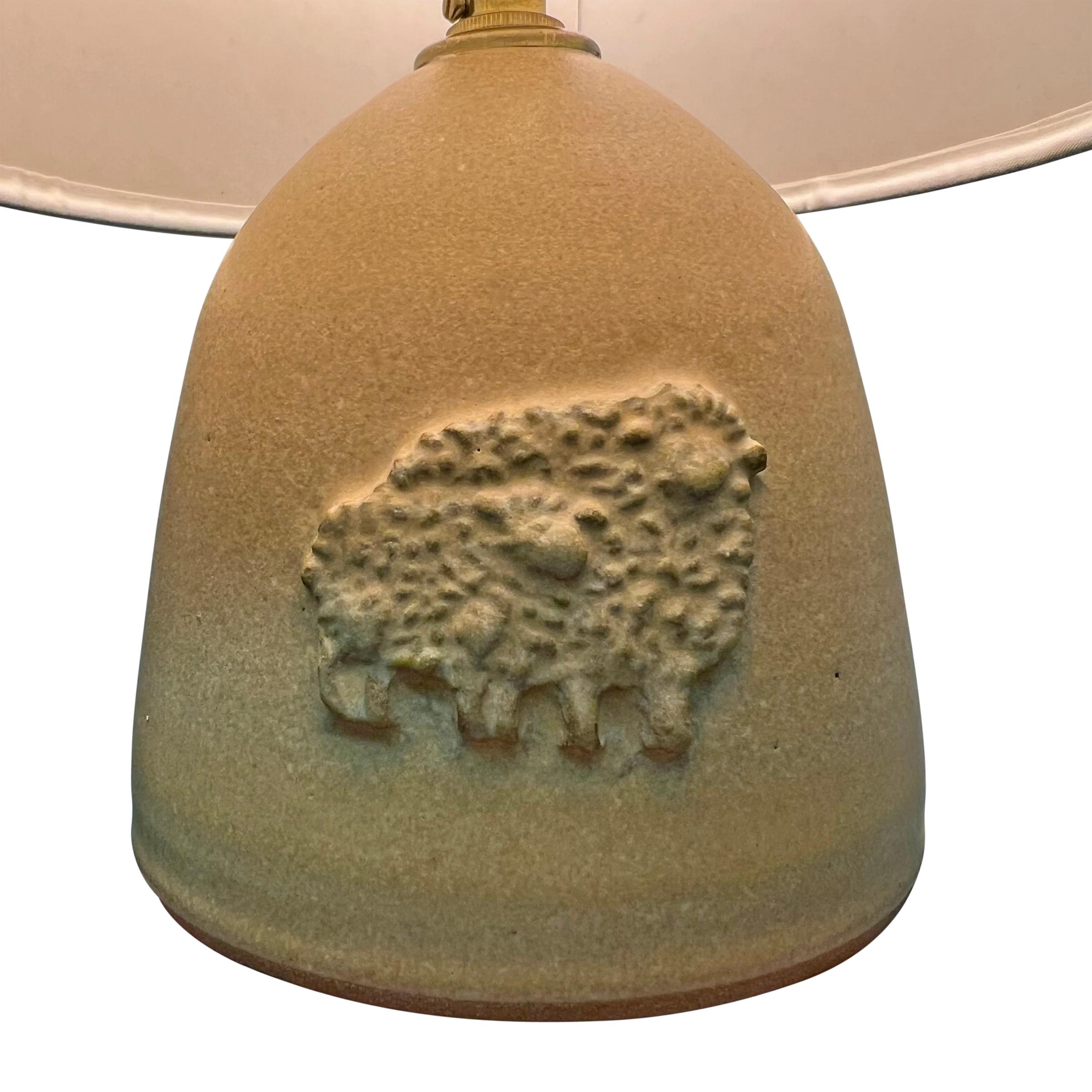 Petite American Ceramic Sheep Lamp 1