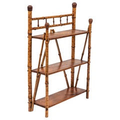 Petite Antique Bamboo 3-Tier Standing Regal