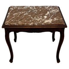 Petite Antique Belgian Rouge Marble European Louis XV Style End Table