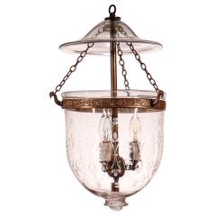 Petite Antique Bell Jar Lantern with Wheat Etching
