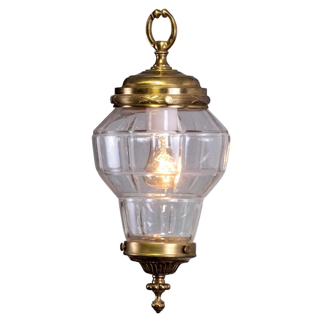 Petite Antique Brass French Hall Lantern