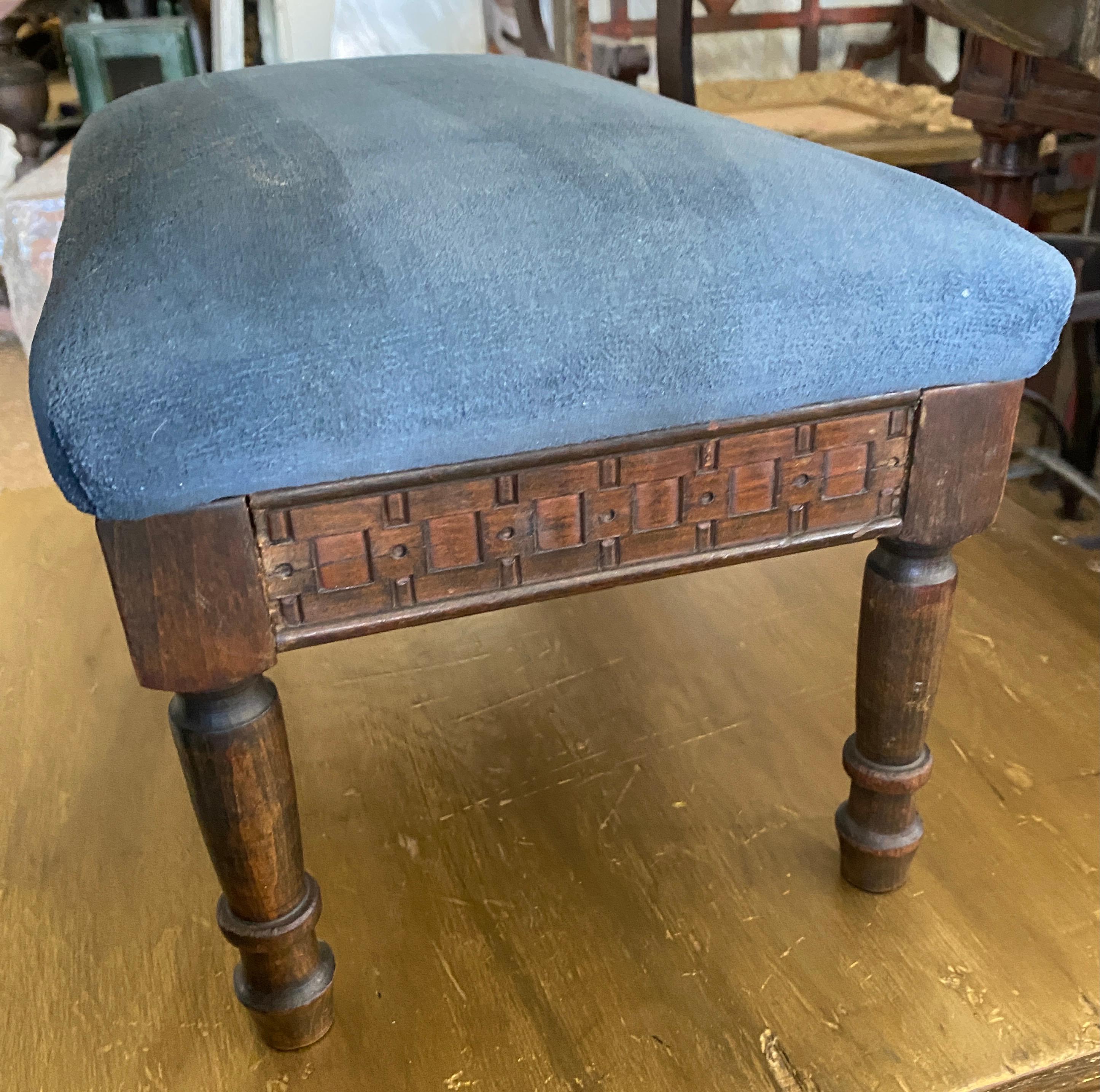 antique wood footstool