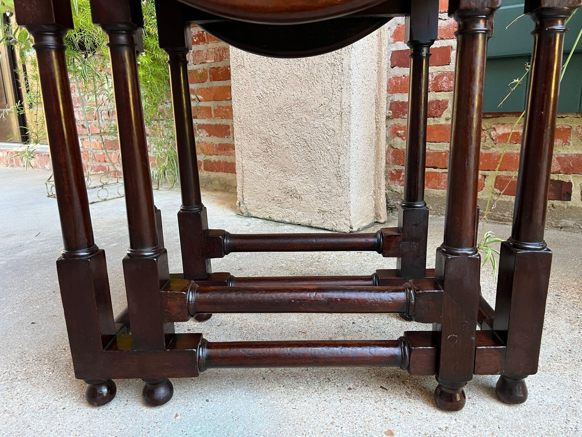 Petite Antique English Drop Leaf Side Sofa Table Mahogany Georgian Gateleg c1800 in vendita 12