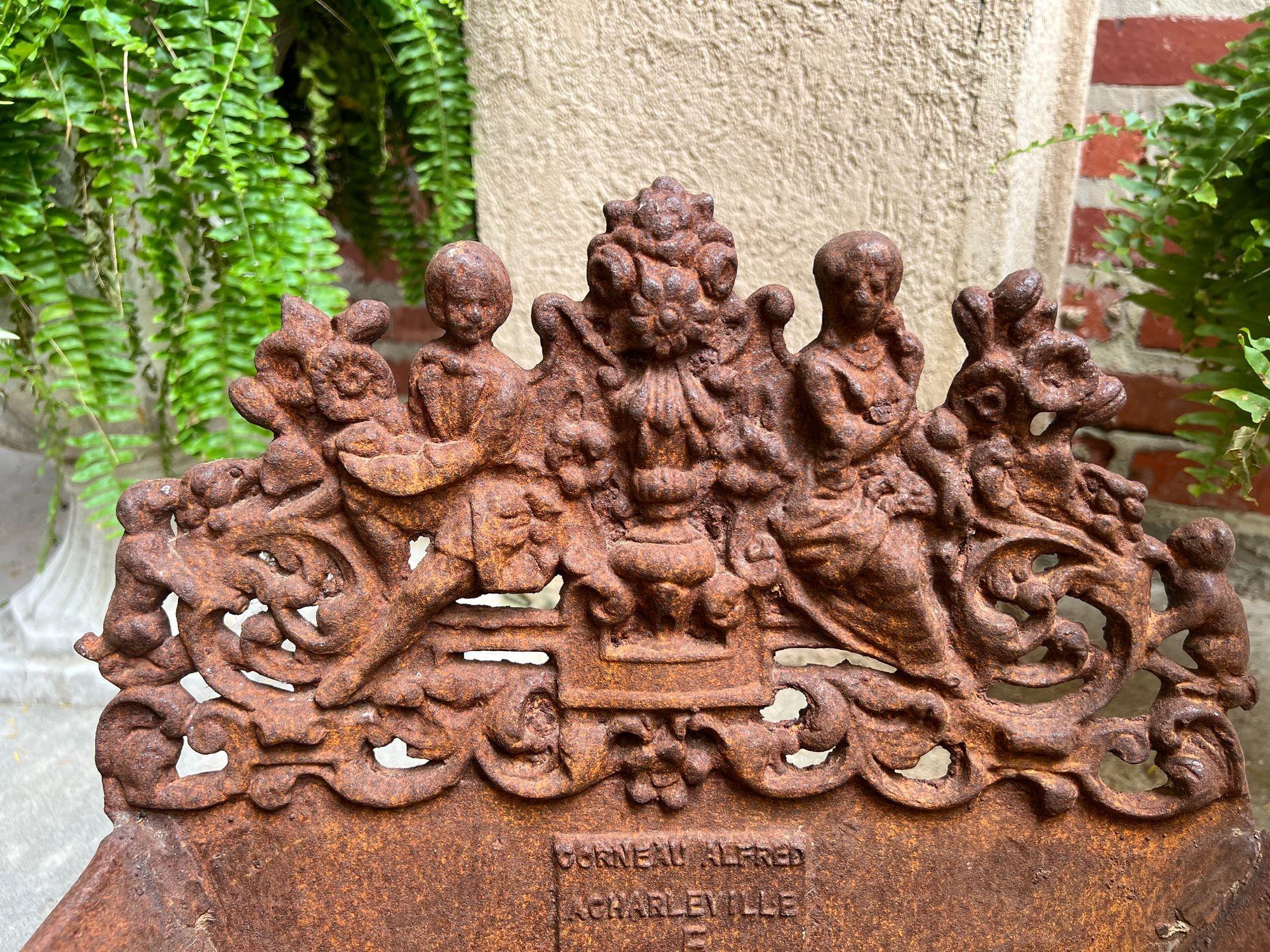 Petite Antique French Cast Iron Planter Jardinière Basket Grate Corneau c1880 For Sale 10
