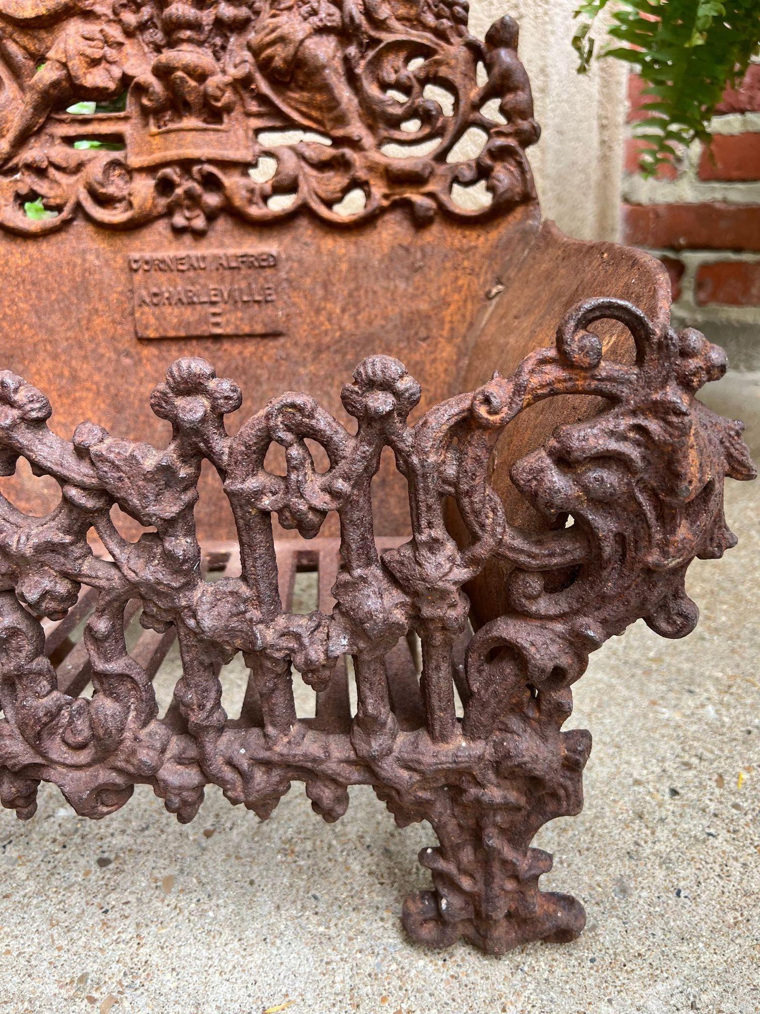 Petite Antique French Cast Iron Planter Jardinière Basket Grate Corneau c1880 For Sale 13