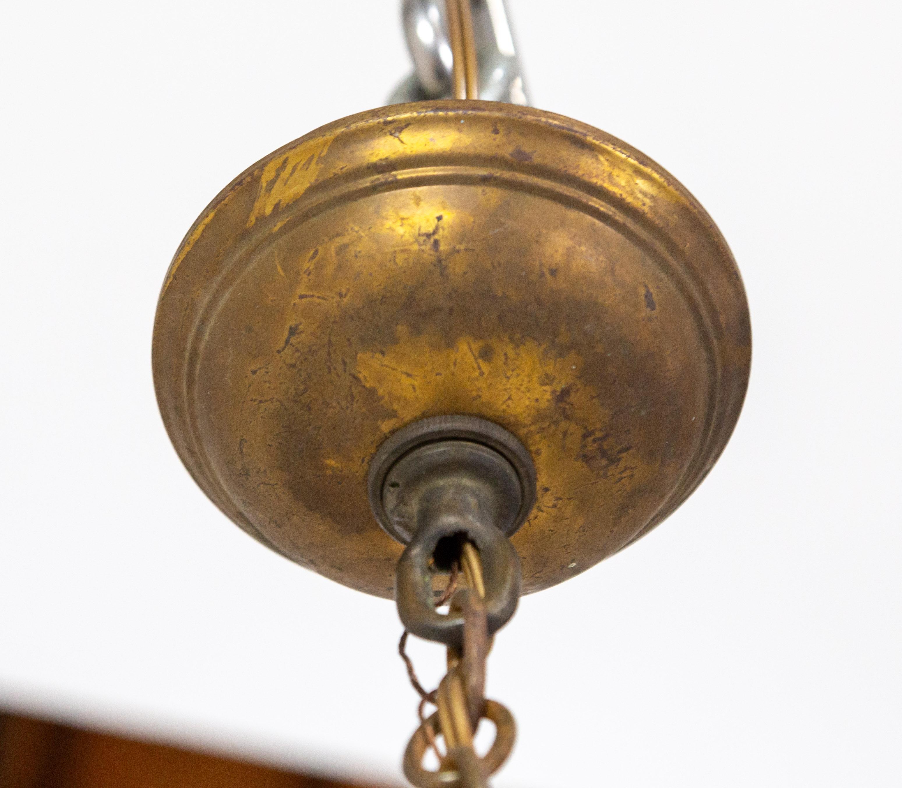 Petite Antique Nautical Lantern w/ Holophane Diffuser For Sale 6