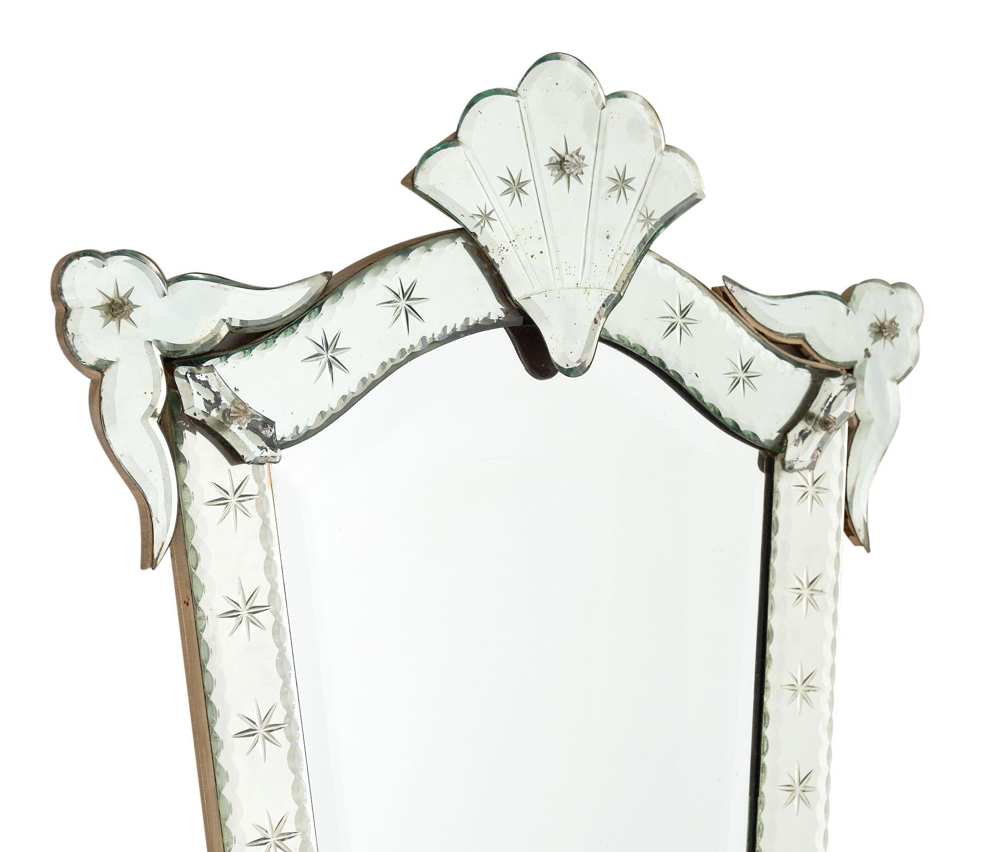 Neoclassical Petite Antique Venetian Mirror