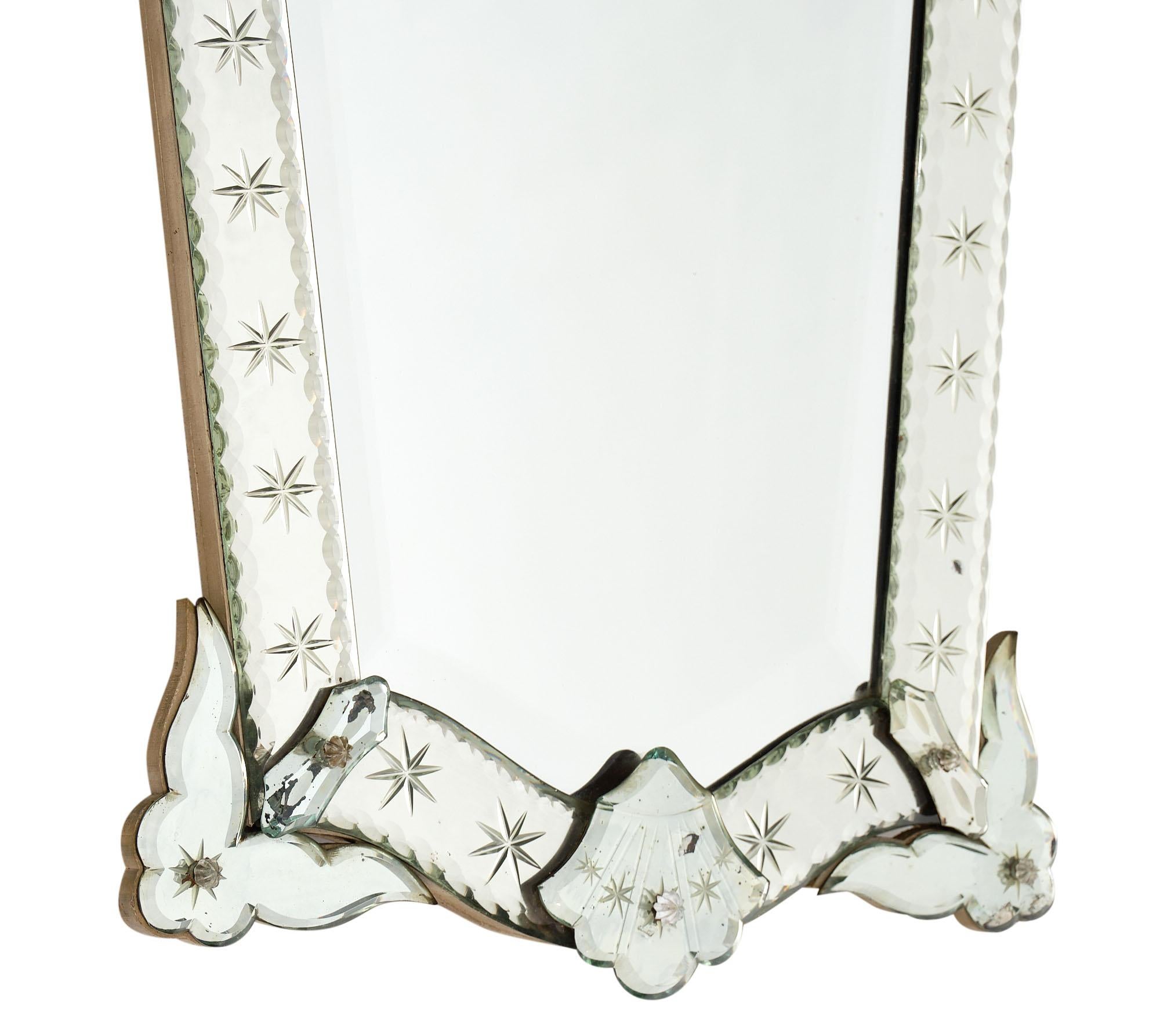 Italian Petite Antique Venetian Mirror