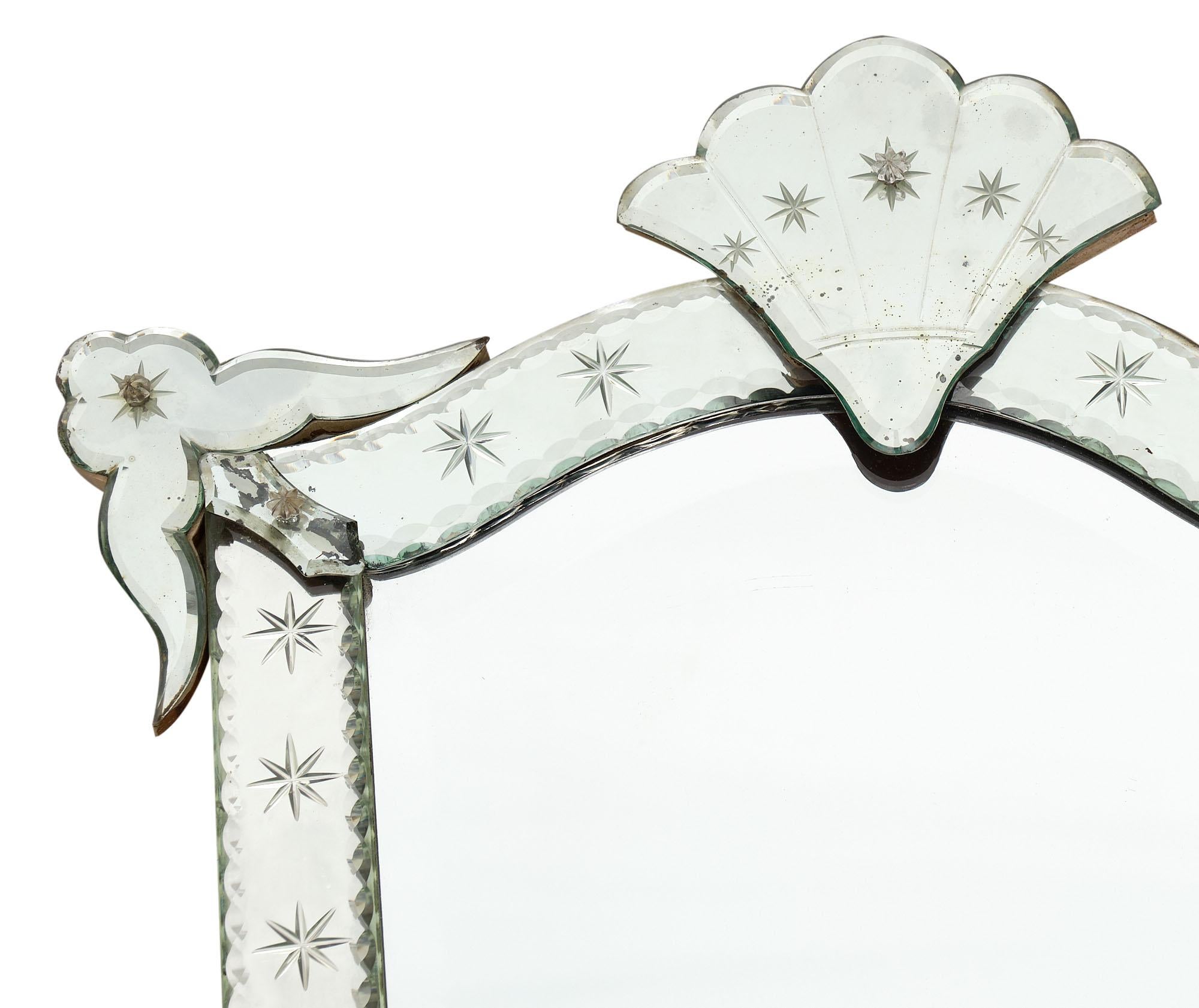 Early 20th Century Petite Antique Venetian Mirror