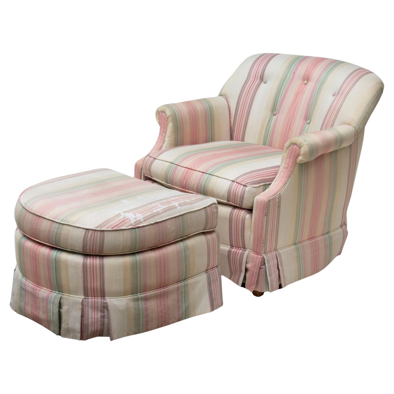 Petite Armchair and Ottoman by Sherrill For Sale