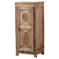 Petite Armoire in Carved Pine, Spain, 19th Century