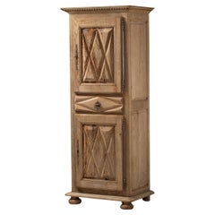 Petite Armoire with Diamond-Relief Panels in Oak, France