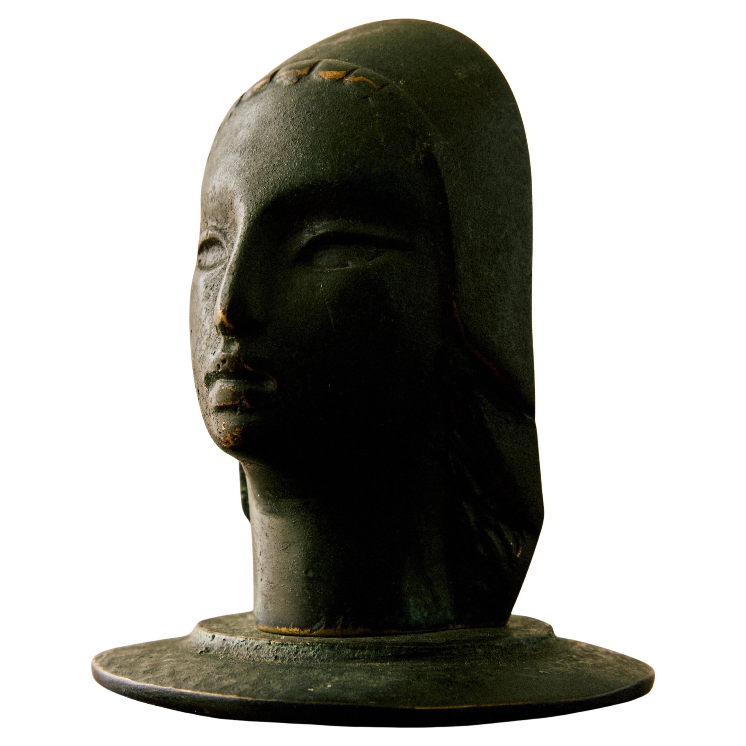 Busto in bronzo Art Deco Petite