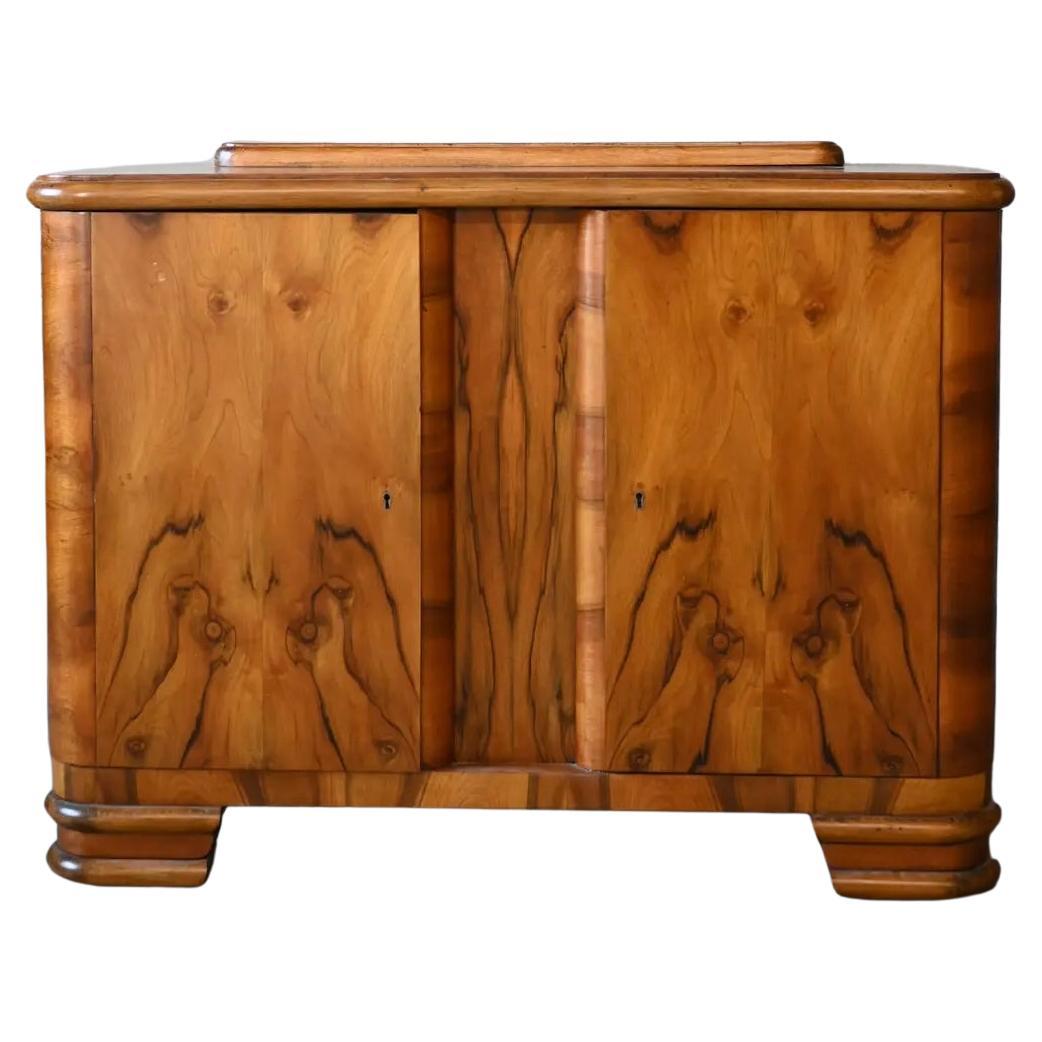 Petite Art Deco Burlwood Buffet