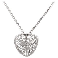 Petite Art Deco Diamond and Filigree Necklace