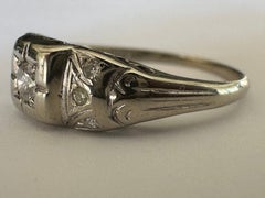 Petite Art Deco Diamond Engagement Ring