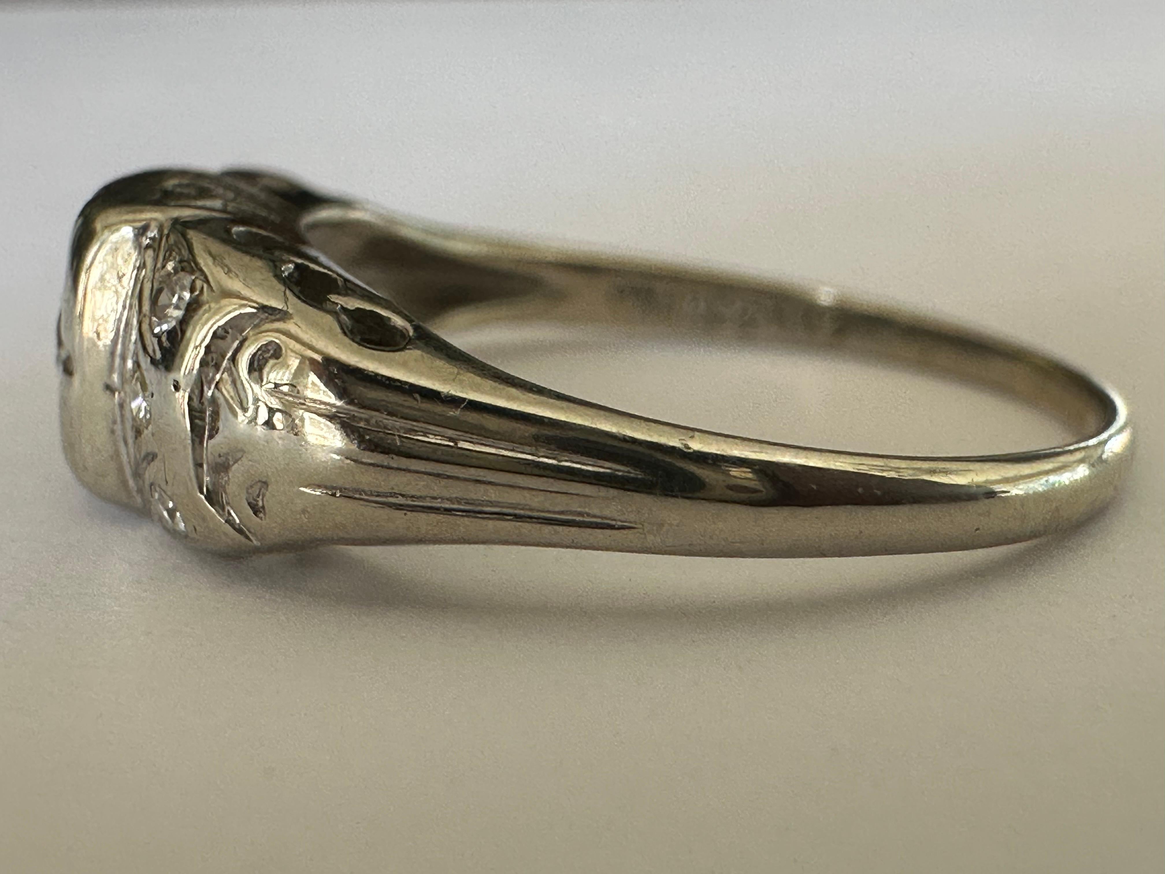 Old European Cut Petite Art Deco Diamond Engagement Ring  For Sale