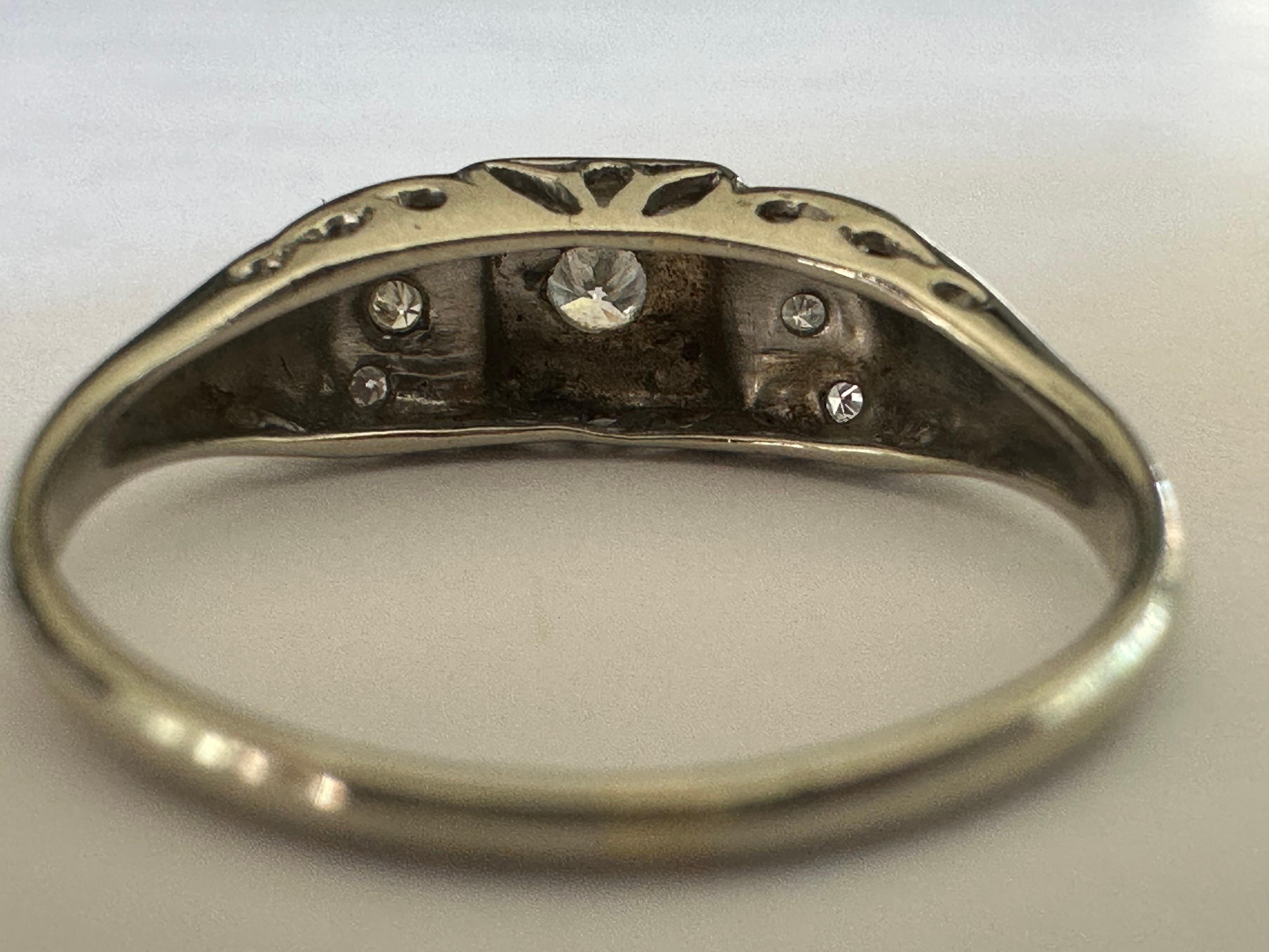 Women's Petite Art Deco Diamond Engagement Ring  For Sale