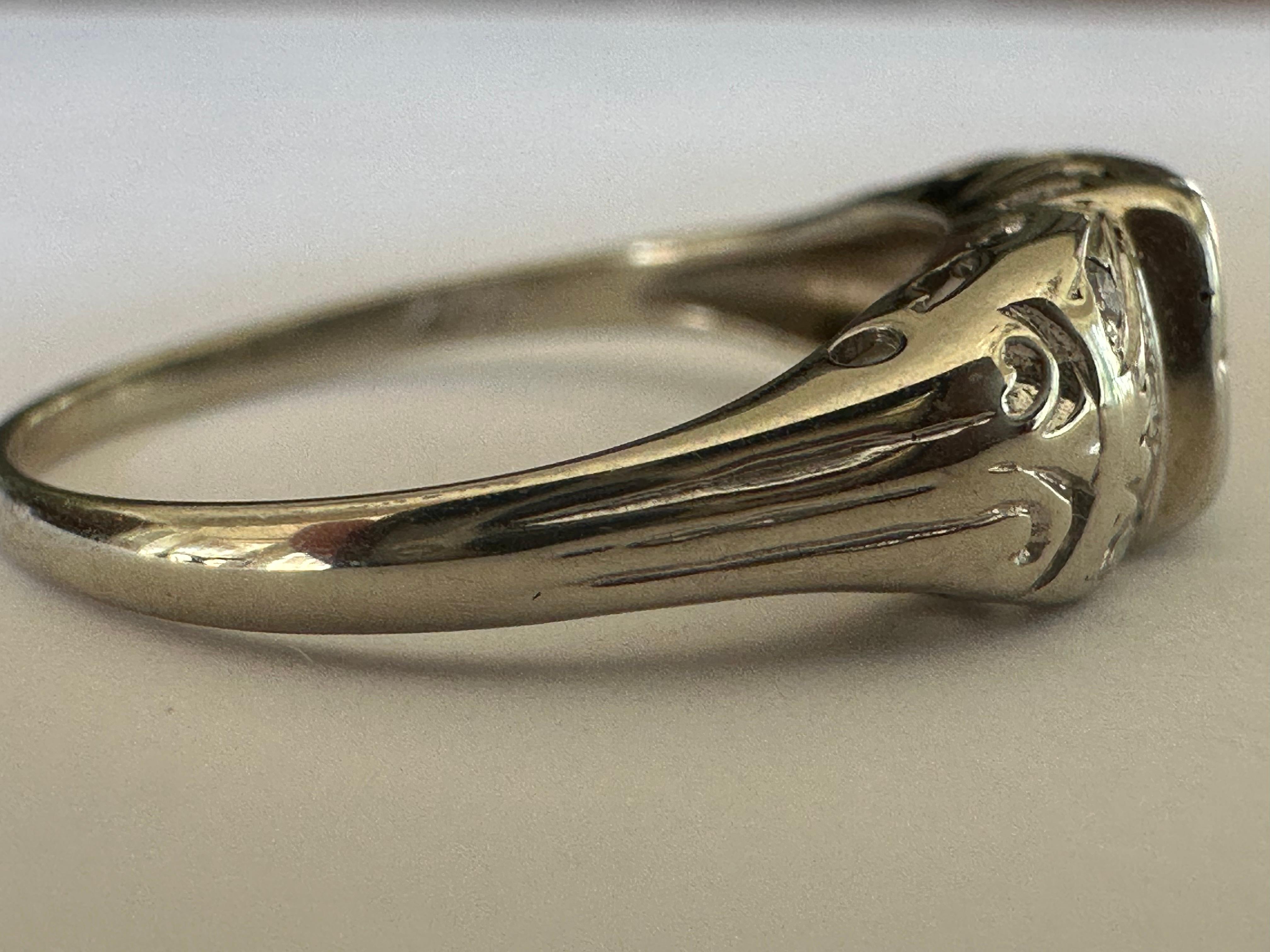 Petite Art Deco Diamond Engagement Ring  For Sale 1
