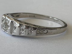 Petite Art Deco Diamond Solitaire Engagement Ring