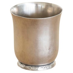 Antique Petite Silver Plate Cup Bud Vase