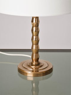 Petite lampe de bureau Art Déco « Tourn » en bronze massif, France, années 1940