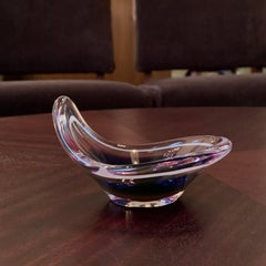 Petite Art Glass Coquille Bowl by Paul Kedelv for Flygsfors
