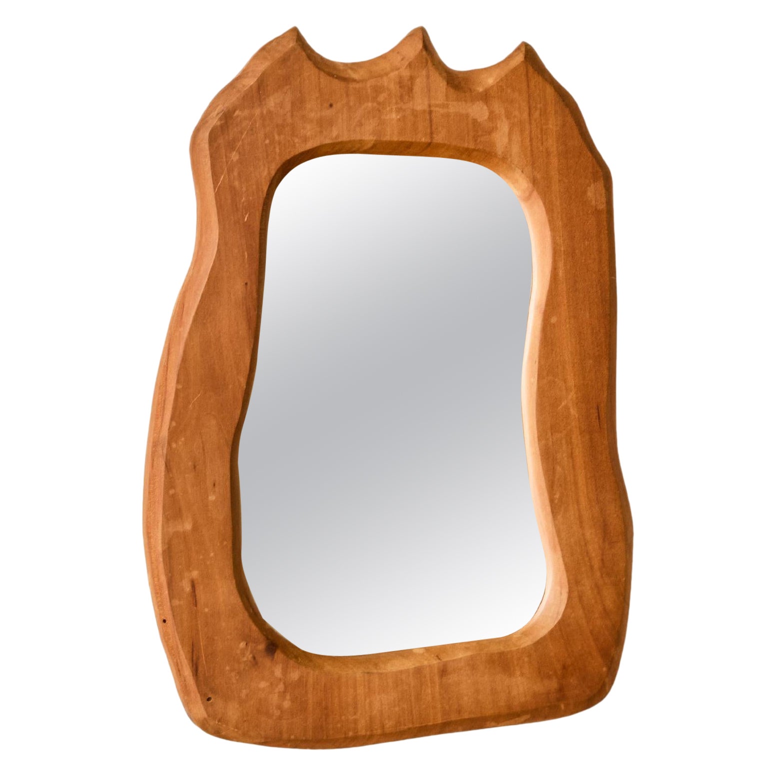 Petit miroir en bois fait par un artisan en vente