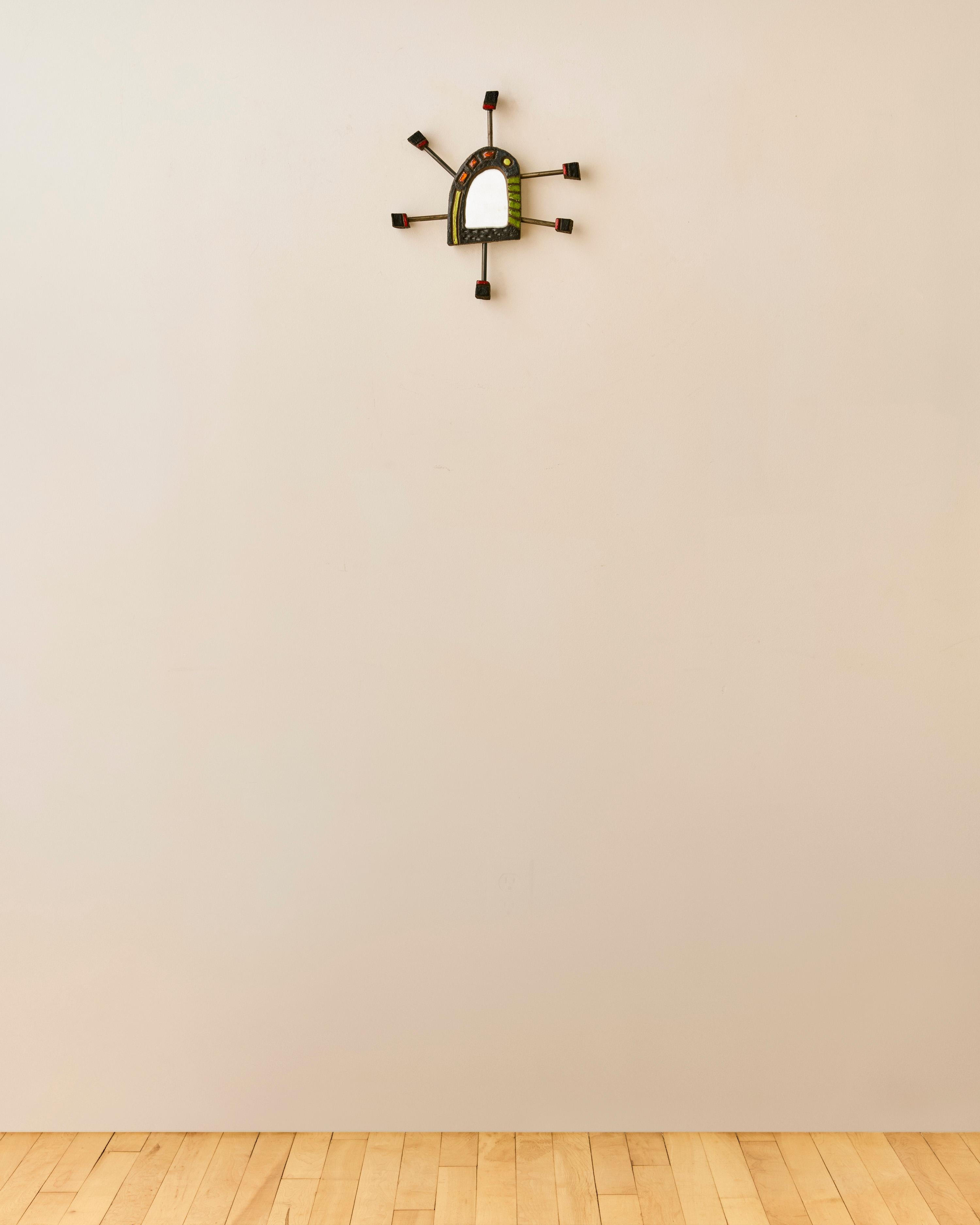 Milieu du XXe siècle Petite Artisan Miroir d'art populaire à pointes en vente