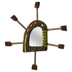 Petite Artisan Spiked Folk Art Mirror