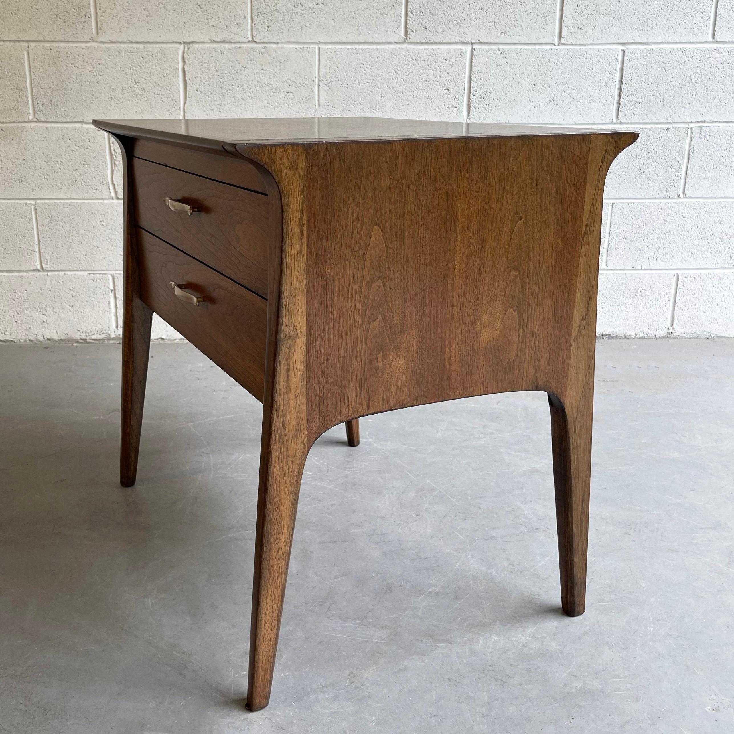 Mid-Century Modern Petite Ash Sideboard Cabinet by John Van Koert for Drexel Profile For Sale