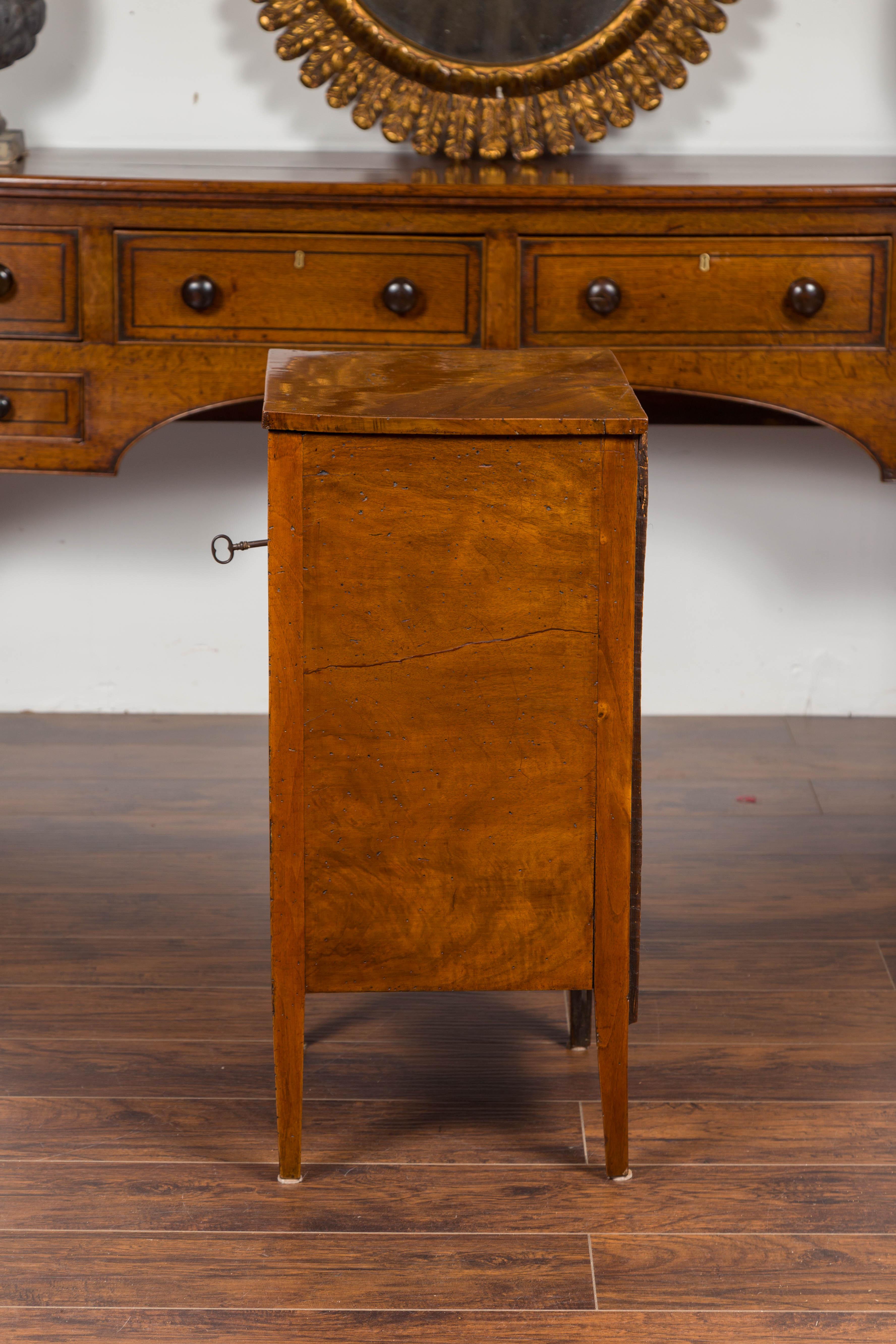 Petite Austrian 1840s Biedermeier Period Walnut Commode with Two-Drawers 5