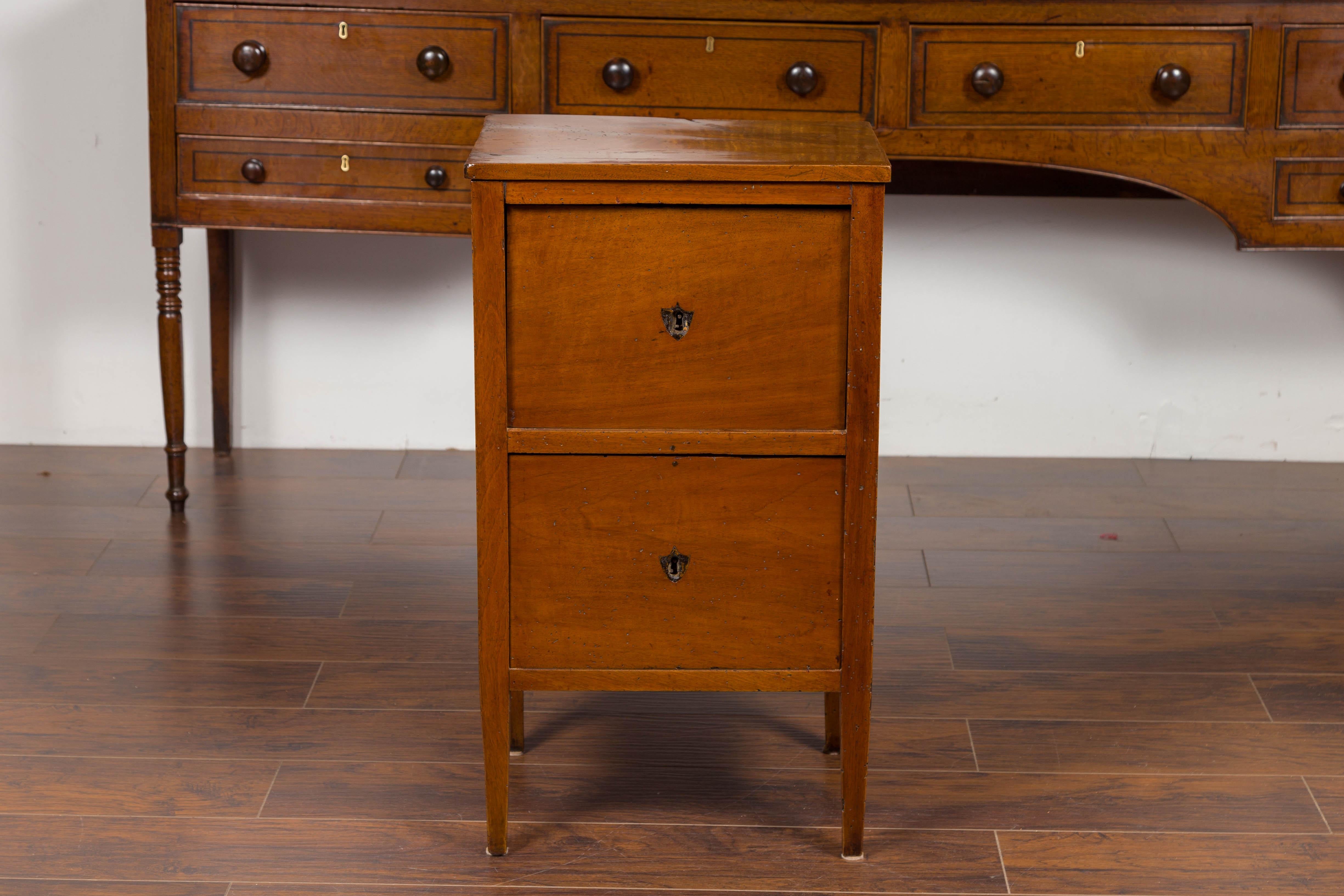 Petite Austrian 1840s Biedermeier Period Walnut Commode with Two-Drawers 6