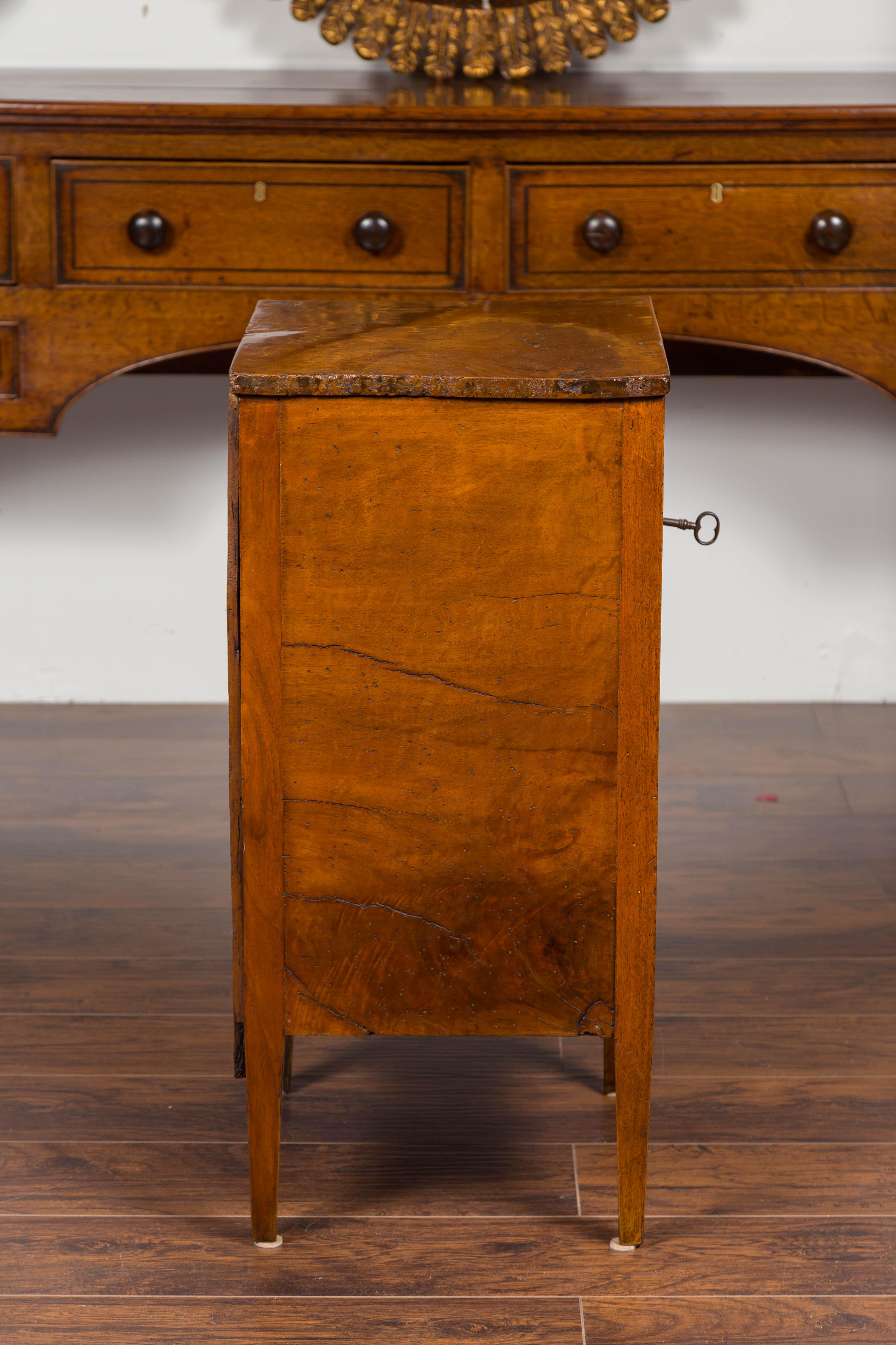 Petite Austrian 1840s Biedermeier Period Walnut Commode with Two-Drawers 2